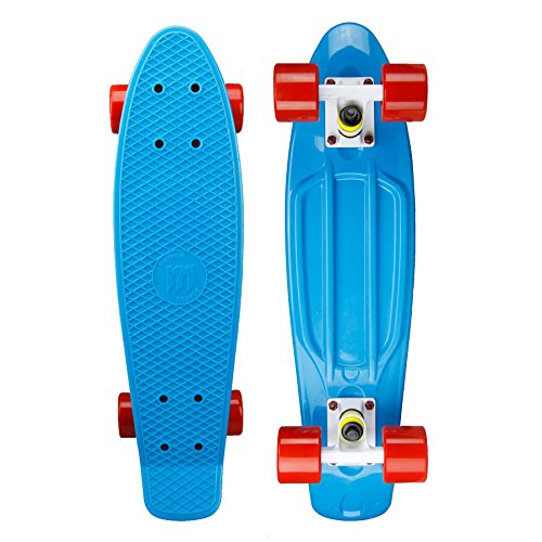 Mayhem Penny Style Skateboard, Blue/Red