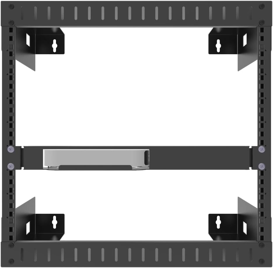 JINGCHENGMEI 1U Mini Rack Mount for Apple Mac mini, 19-inch Hinged Server Rack Shelf for All Mac mini M2 and M1 Models