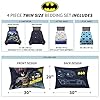 Franco Kids Bedding Super Soft Comforter and Sheet Set, 4 Piece Twin Size, Batman #3