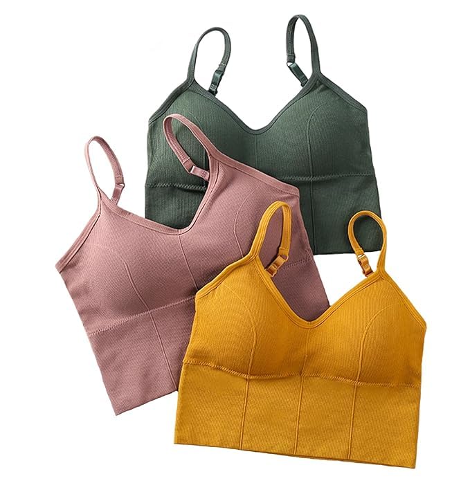 Black Women's Lightly Padded Non-Wired Spandex Bralette - Comfortable Fit Bra top Soft Bra Tank top Removable Padded Bra for Workout Yoga Running Camisole Crop Tops Free Size-picture-17