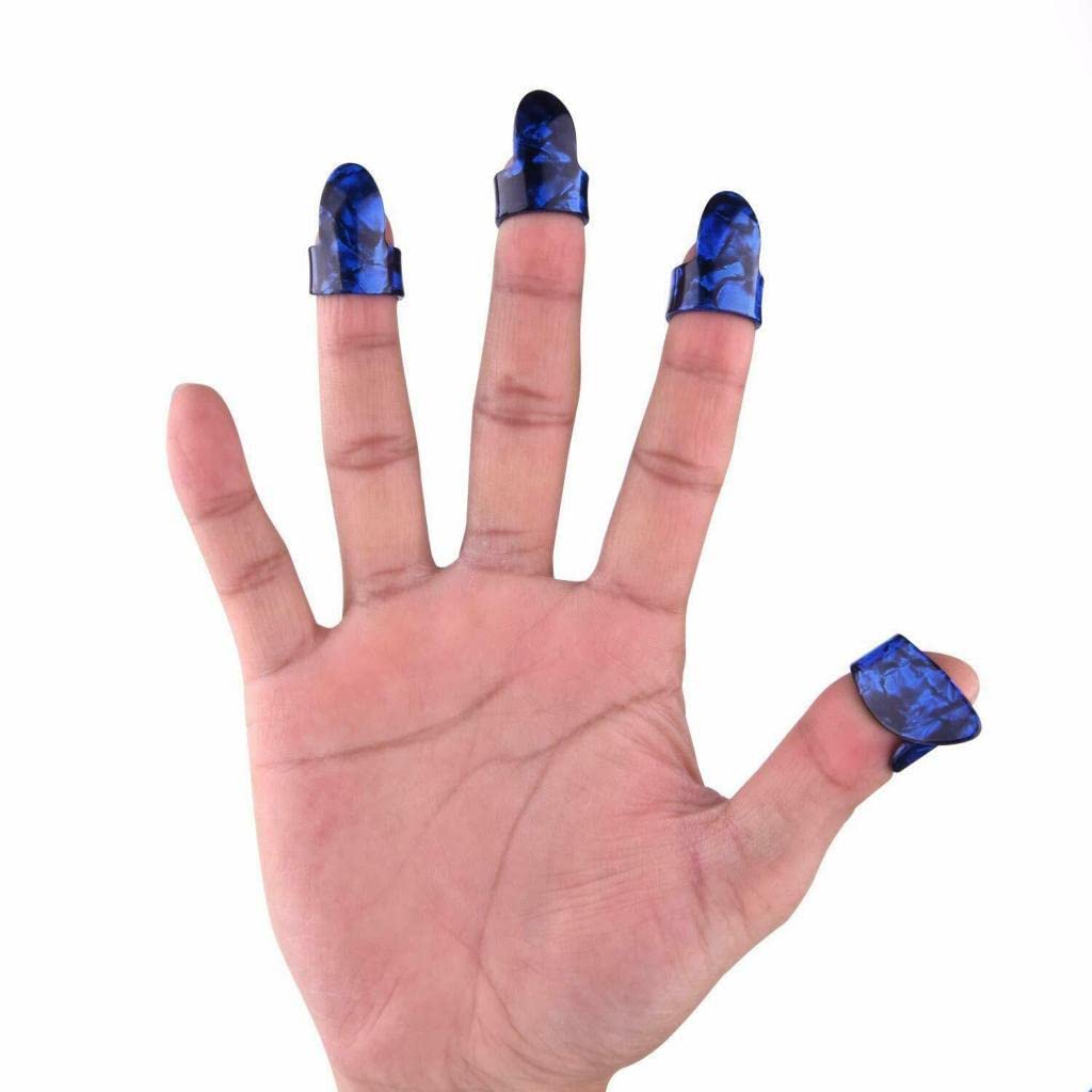 Musical 4pcs Guitar Picks 1 Thumb + 3 Finger Acoustic Nail Celluloid Guitar Accessories-image-44