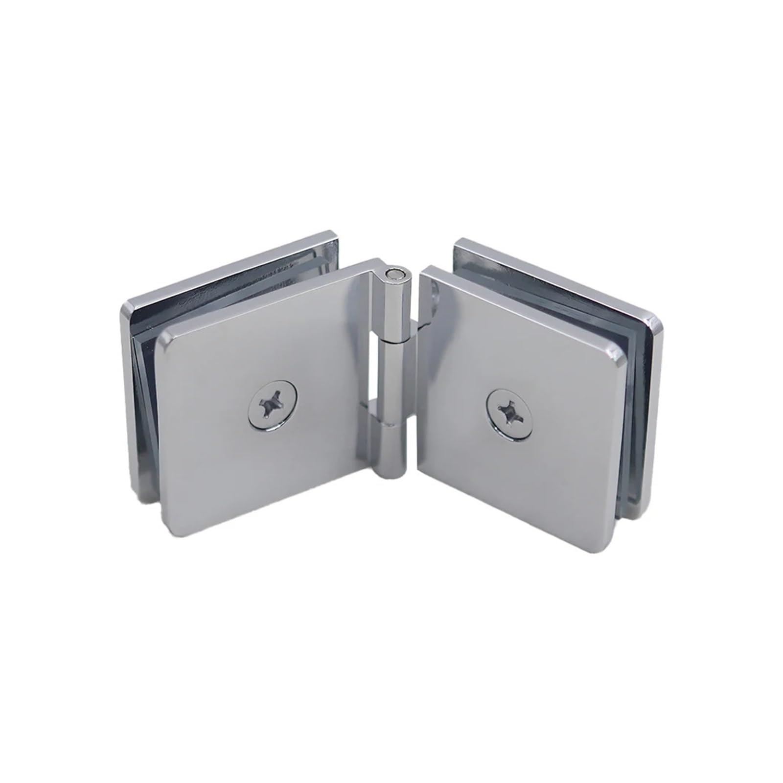 Cnyuon Color 1 Glass Clamp Shower Door Hinge 0 Degree Angle Diy Friendly Easy Installation Mounting Hardware Brass For For Glass Door(Color 1)