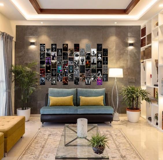 Image of Pack of 54 Gothic Wall Collage Kit Posters - 4 x 6 Inches Wall Decor Poster - Wall Art For Bedroom, Living room, Office - 1 Tissue Tape