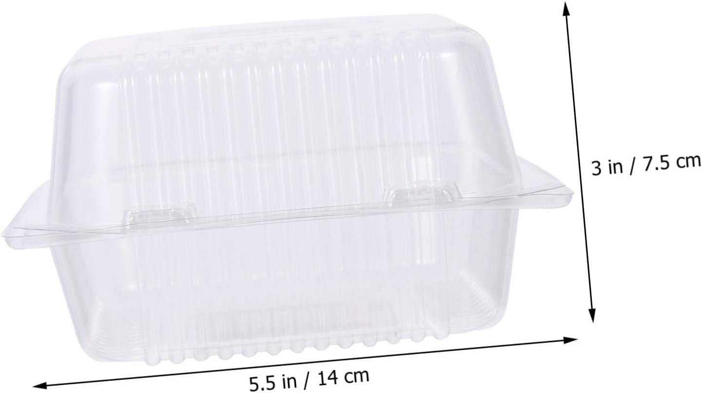 PRETYZOOM 50pcs Dessert Boxes for Cakes Clamshell Food Containers for Mousse Cookies and Fruits Transparent Fruit Packing Cases