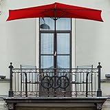 Pure Garden 50-145-R 9' Half Round Patio Umbrella, Red