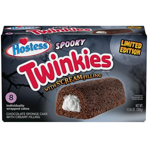Spooky Twinkies With S'CREAM Filling Chocolate Sponge Cake & Hostess Scary CupCakes