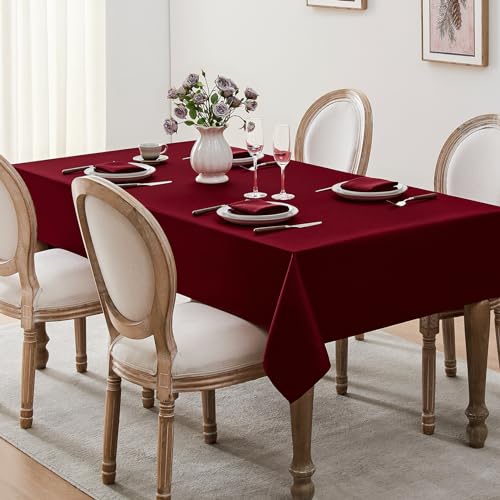 Softalker Tischdecke Weihnachten Rot 140x100 cm Abwaschbare Jacquard Geometrischem Tischdecke Silvester Tischtuch Elegant Table Cloth… – Ansicht 2