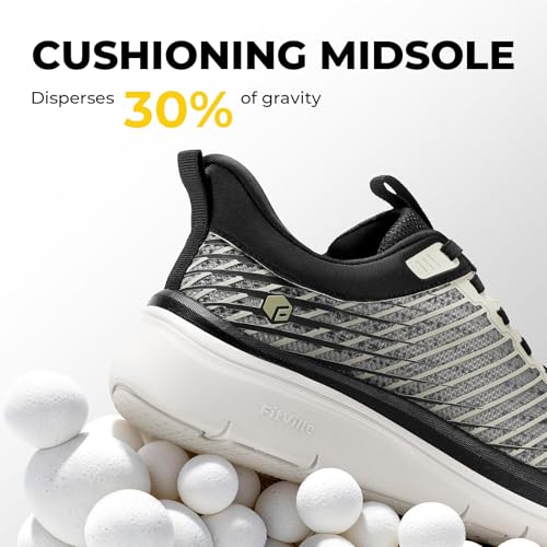 Image of FitVille Men's Extra Wide Slip-On Walking Shoes, Breathable Sneakers with Arch Support for Flat Feet, Heel Pain Relief & High Rebound Midsole