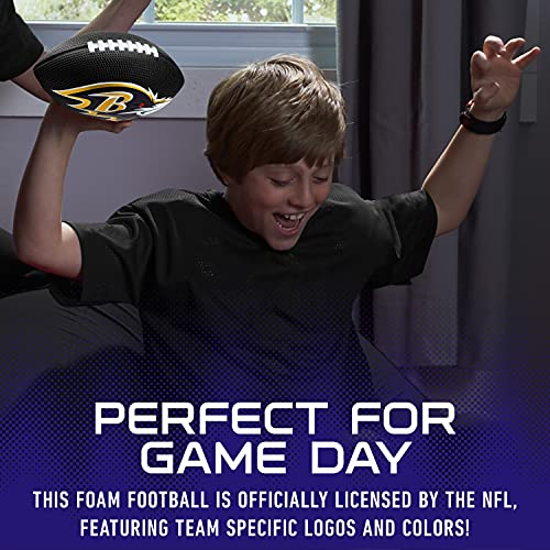 Franklin Sports NFL Baltimore Ravens Football - Kids Foam Football - Soft Junior Size 8.5" Ball with 3D Logos - Perfect for Gameday + Tailgates — view 5