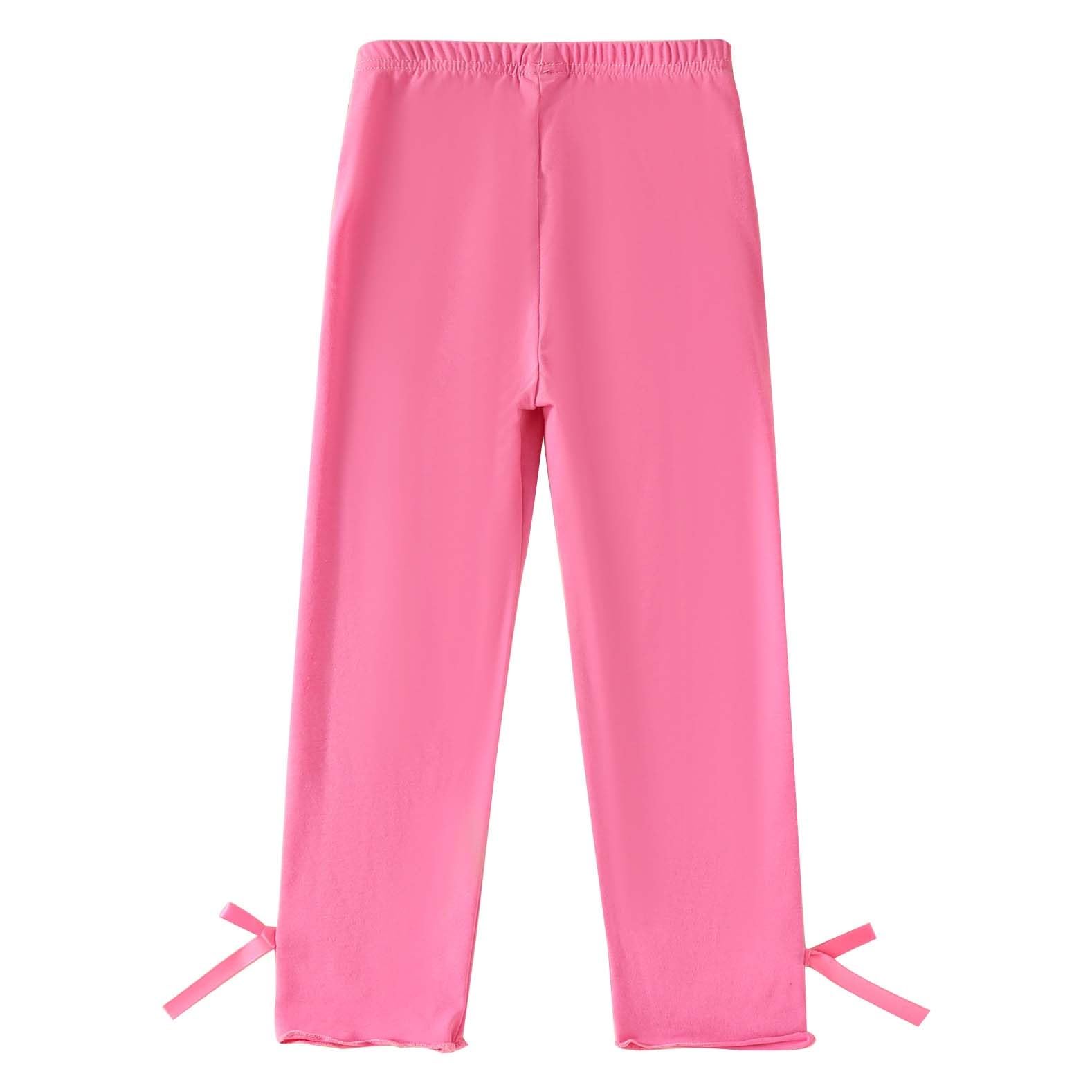 Girls' Athletic Leggings Kids Casual Yoga Workout Running Pants Toddler High Waist Stretchy (Hot Pink, 18-24 Months)