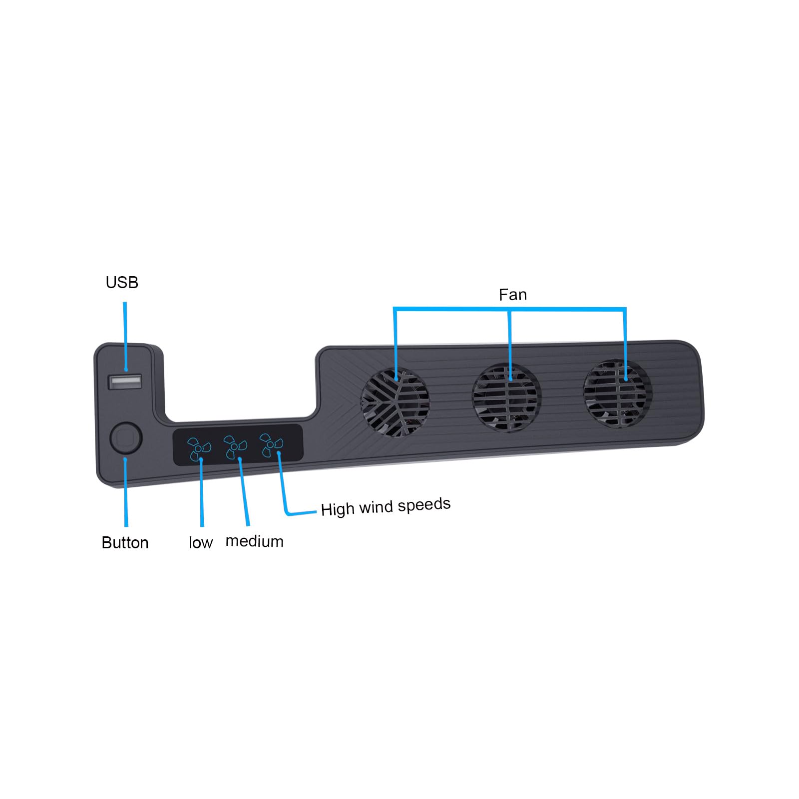 Ventilateur de refroidissement pour PS5 Slim,console de jeu ventilateur de refroidissement avec vitesse réglable, système de refroidissement efficace pour PS5 Slim,3 ventilateurs internes (Blanc)