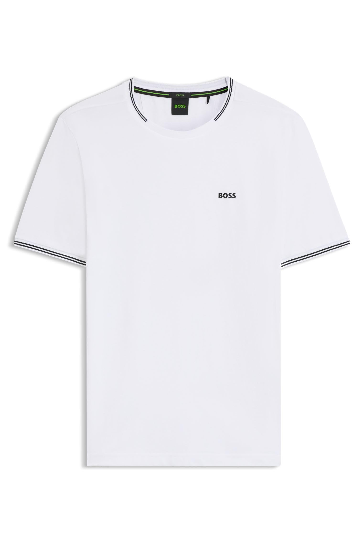 BOSS Taul Regular Fit Stretch Pique T-Shirt, White, Size S, Men