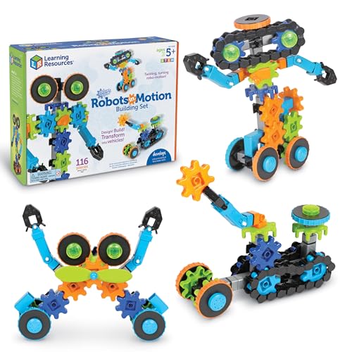Learning Resources Gears Gears Gears Robots In Motion - Building Toys, STEM Activities, Fine Motor Skills, Toddler Construction Explorer Kit, Kindergarten Science, Boys and Girls Gifts