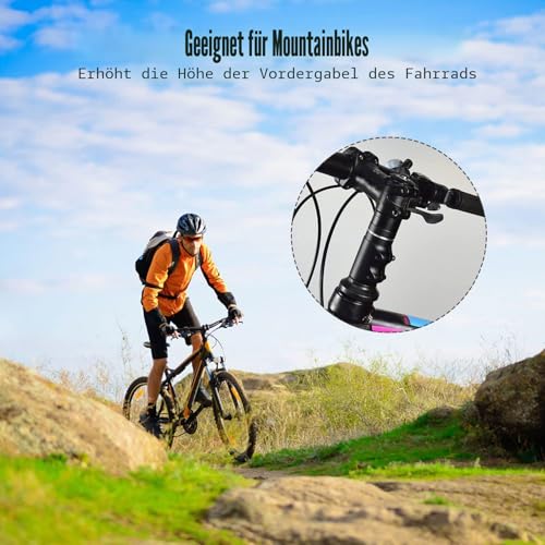 Aohcae Lenkererhöhung Fahrrad Vorbau 28,6 mm/12 × 2,86 cm Fahrradlenker Erhöhung Lenkerverlängerung Fahrrad Gabelschaftverlängerung mit Sechskantschlüssel für MTB, Rennrad, Stadträder, E-bike