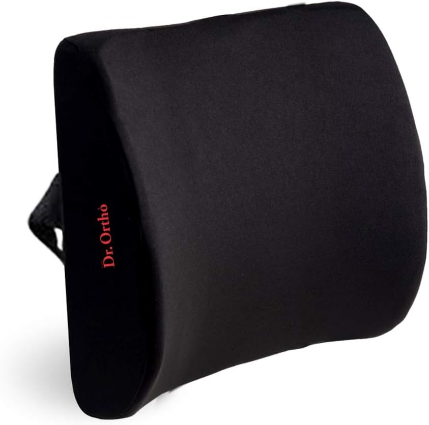 Dr.Ortho Orthopaedic Back Support (Backrest) - High Density Memory Foam (Universal Size, Black, #1 )