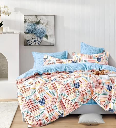 Image of Gleeson Elastic Fitted Bedsheet for Double Bed,320 Tc Bed Sheet Double Size,Cartoon Print Bedsheets for Kids Room,Bed Sheets with 2 Pillow Cover for Girls Boys Bed Room 72x72x8 Inch