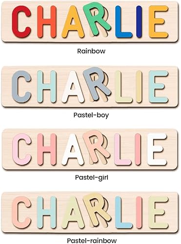 Miniatura 2 de Rompecabezas con nombres personalizados para niños, rompecabezas educativos para niños y niñas, juguetes de madera de aprendizaje preescolar, regalo