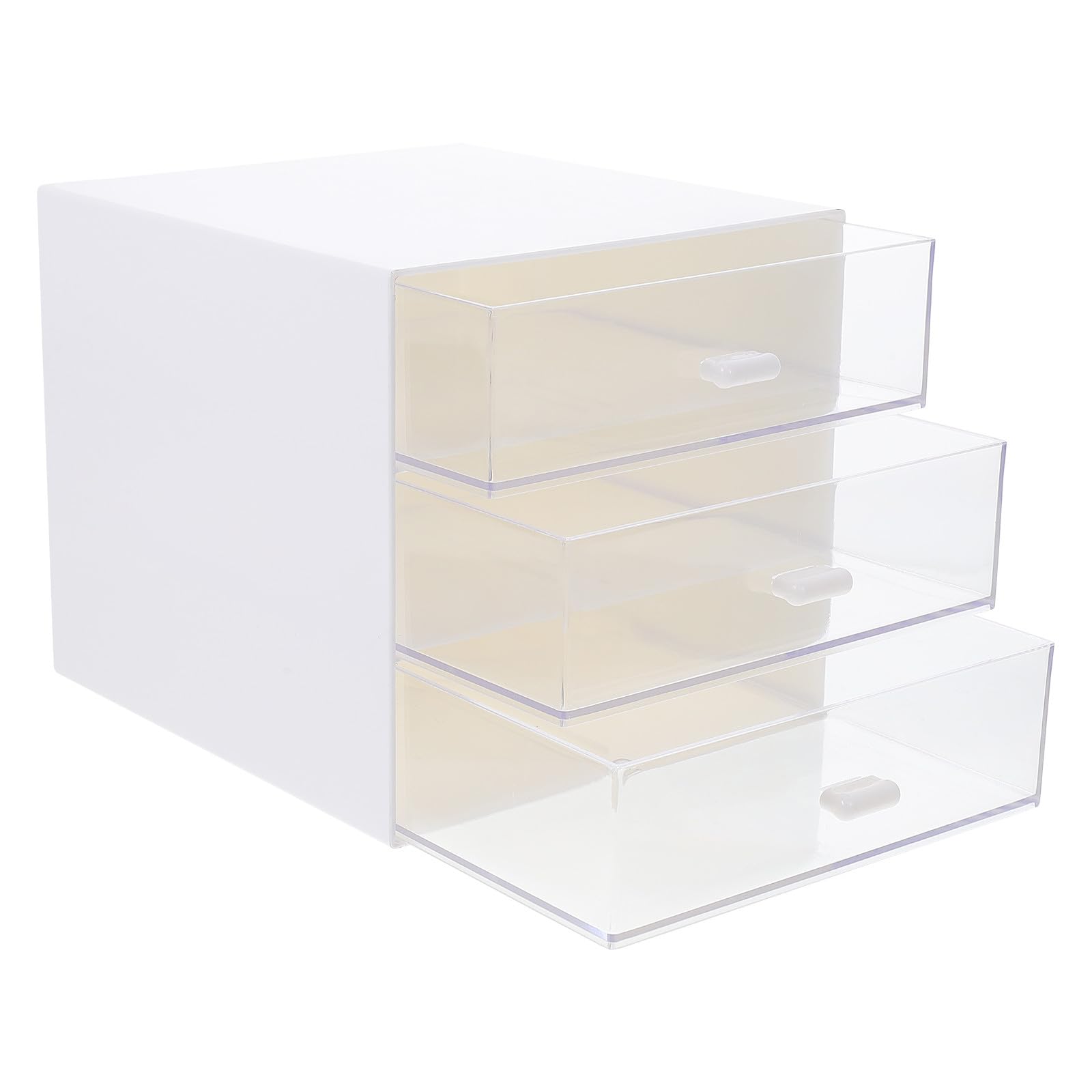Boîte de rangement de bureau à tiroirs transparents pour organiser le télétravail à la maison