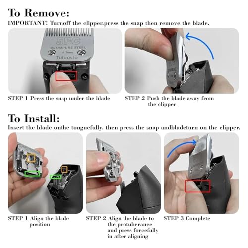 Lame pour tondeuse animaux coupe nette 1.2mm tête interchangeable A5