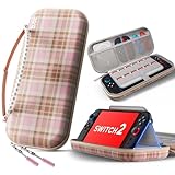 BJBT switch 2 ケース ピンク スイッチ2 カバー【Switch2対応/12色 選択可】2025年 スイッチ2モデル用 収納バッグ 可愛い 防塵防水 耐衝撃 持ち運び便利 全面保護型 ゲームカード12枚収納が可能 アクセサリーポーチ (ピンク)