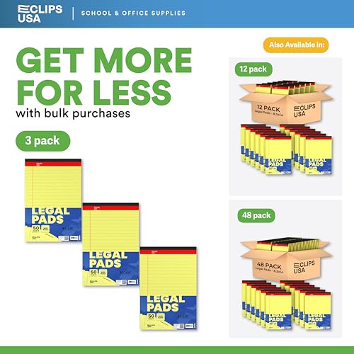 E-CLIPS USA Blocos de notas, blocos de notas, 21 x 35 cm, bloco de notas de regras largas legais, ca