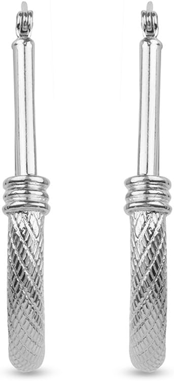 LeCalla 925 Sterling Silver Hoop Earrings for Women | Italian Design Classic Diamond-Cut Textured Hoops Earring | Women's Oval Drop Shape Silver Earring Jewelry - Image 4