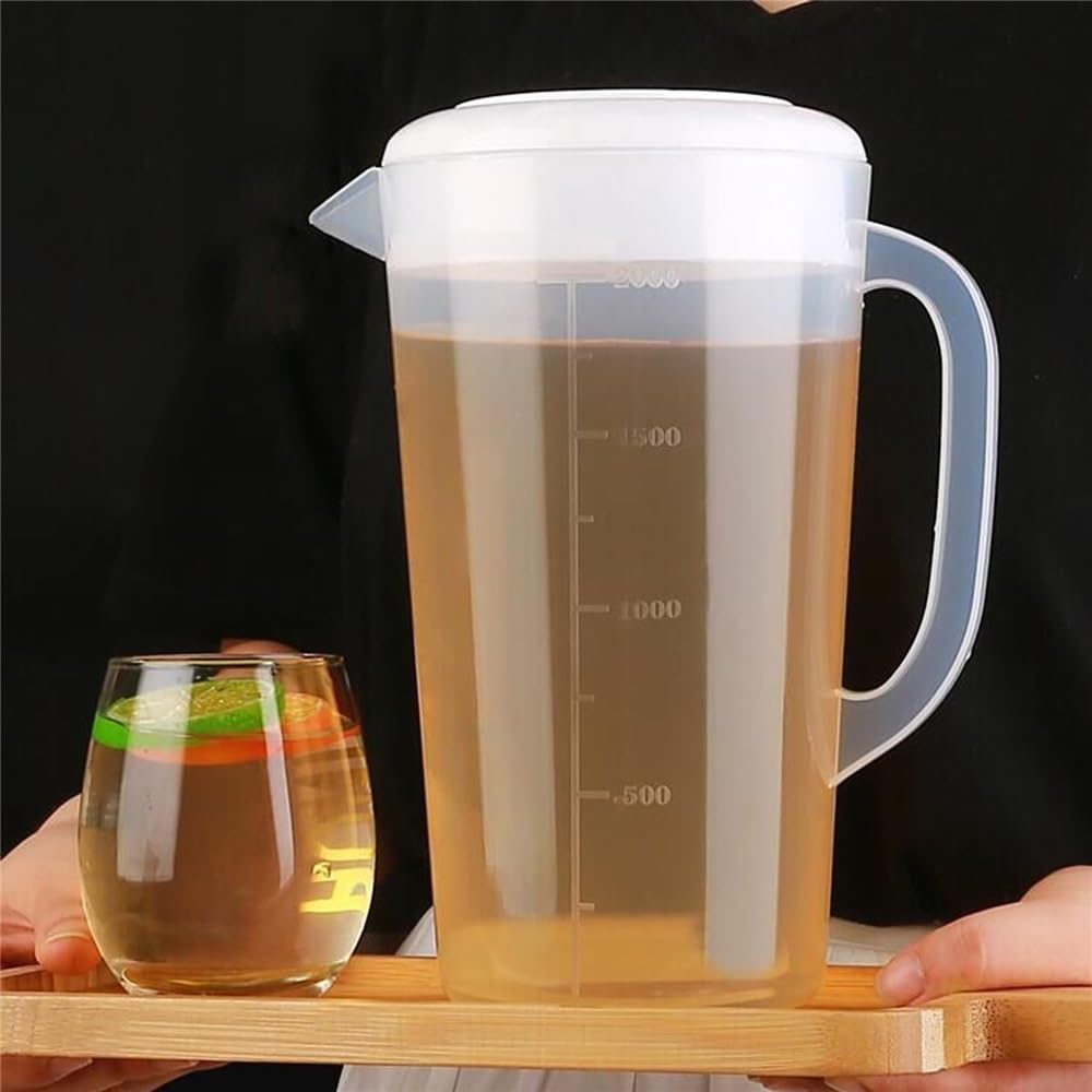 Jarra Agua Hervidor de Agua fría de Gran Capacidad de 2000 ml, Jarra de Agua Transparente de plástico Simple for el hogar, Jarra for Bebidas, Jugo, Leche y Bebidas Jarra de Agua