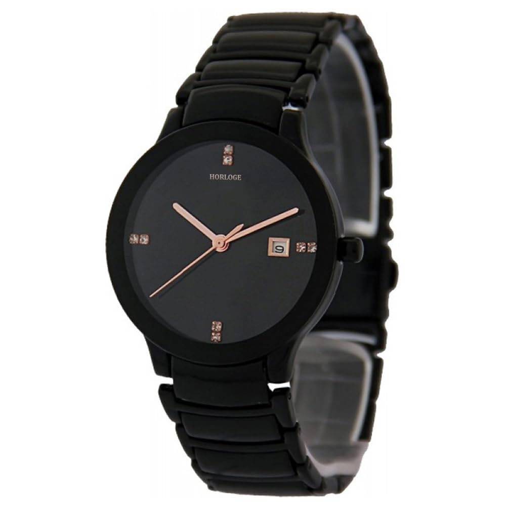 HORLOGE Analog Black Round Dial with Black Ceramic & Steel Strap Quartz Mens Watch (B0DBDYMY6D) Amazon Price History, Amazon Price Tracker