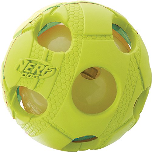 Nerf-Dog-Bash-Ball-Dog-Toy-with-Interactive-LED-Lightweight-Durable-and-Water-Resistant-35-Inches-for-MediumLarge-Breeds-Single-Unit-Green Nerf Dog Bash Ball Dog Toy with Interactive LED Lightweight Durable and Water Resistant 35 Inches for MediumLarge Breeds Single Unit Green