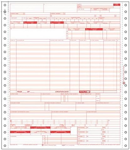 UB-04 Hospital Claim Form 1-Part Continuous (2,500/case)