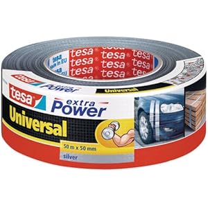tesa extra Power Universele Ducttape – Tape met Extra Sterke Kleefkracht – Veelzijdige Ducttape voor Repareren, Bevestigen, Afdichten en Meer – Grijs – 1 Rol – 50 m x 50 mm