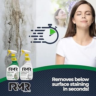 RMR Mold Stain Eraser Max Pack – No-Scrub Tub & Tile Cleaner + Instant Mold & Mildew Stain Remover Spray, Indoor/Outdoor Bathroom, Shower, Siding, & Deck Cleaning Kit, 2–32 Oz Bottles