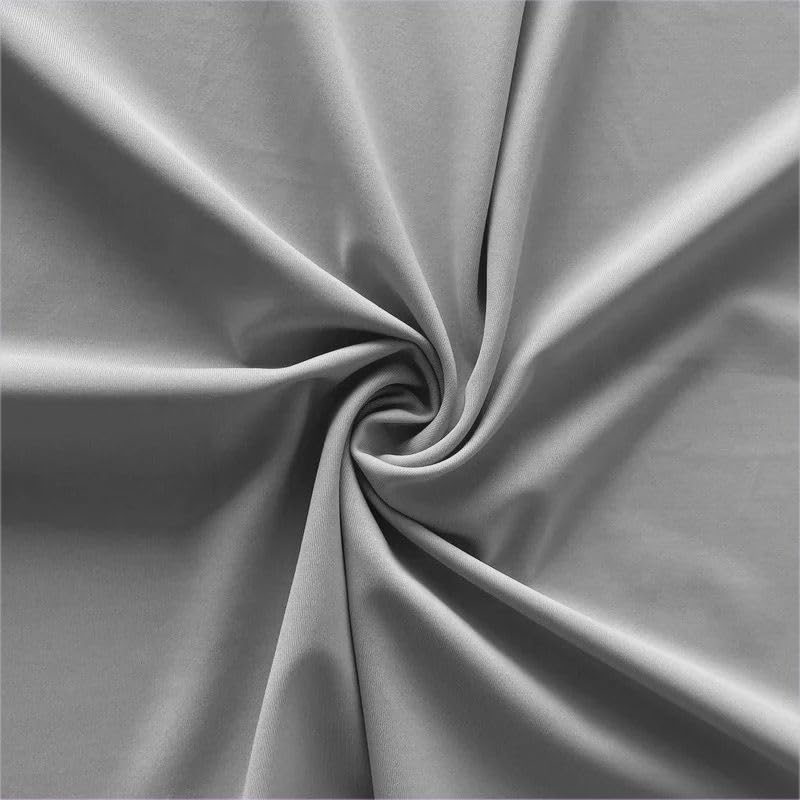 Image of CVC Men's Satin Regular Fit Formal Full Sleeve Solid Silver Shirt for Office, Party Premium Poly Satin Silk with Collar for Men - Size XXL