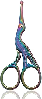 Nose Hair Scissors Rounded Tip Facial Hair Scissors Blunt Tip Scissors for Eyebrows Facial Hair, Nose Hair, Mustache, Eyelashes, Beard Trimming (Rainbow)