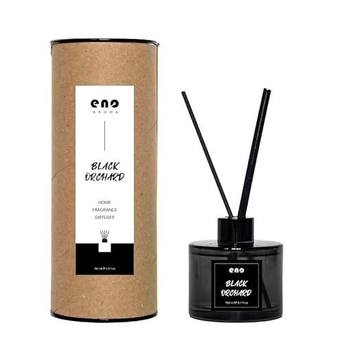 ENO Aroma Black Orchard Home Fragrance Diffuser/Oil Diffuser & Reed Diffuser Sticks/ 5.1oz (150ml)/Refreshing Air/for Bedroom & Living Room & Office / Plant Extracts & Alcohol Free.