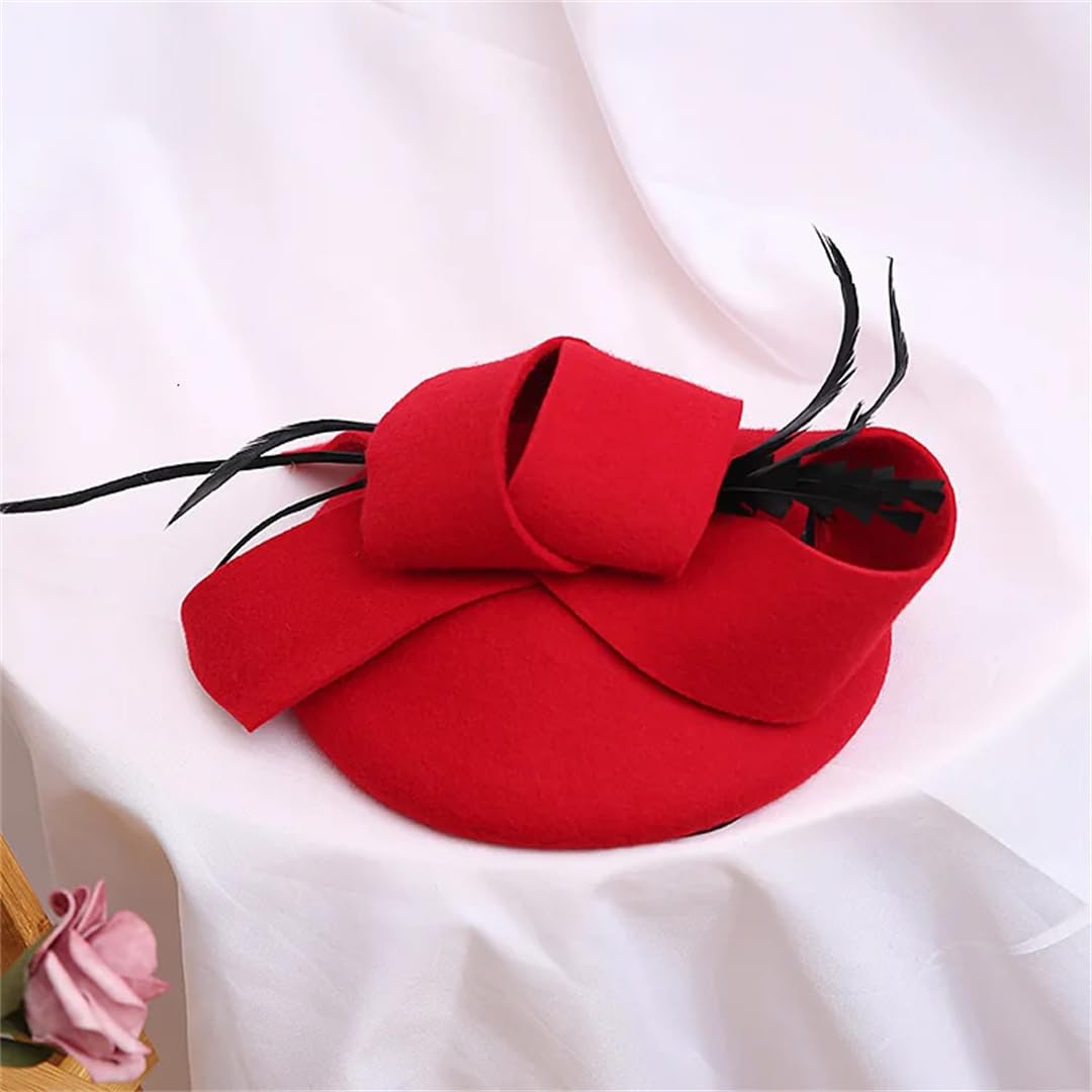 Wvapzxx Lady Fascinator Cappello Irregolare Pillbox Cap Cloche Cappelli Donne Feltro Beret Partito Formale Fedora Chiesa Cappello di Lana