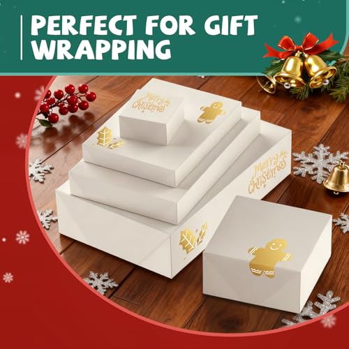 EVERECO 20PCS Christmas Gift Box Set with Lids 5 Assorted Sizes White Gift Boxes with Lids for Birthday Christmas, Holiday, Ideal for Robes, Sweaters, Shirts - Image 5