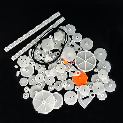 79PCS Module 0.5 Plastic Gear Set Single Gear Double Gear Small Motor Gear for DC Motor RC Car Truck Robot DIY Model Toy Gear Replacement Parts