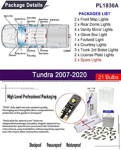 Kit de Luces LED Interior para Toyota Tundra 2007-2020 miniatura 2