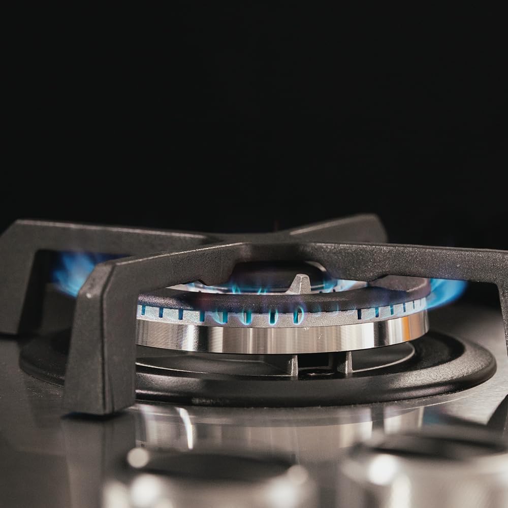 Cecotec Bolero Squad G 3400S Stainless Steel 3 Burner Gas Hob 6.2kW, Cast Iron Grills, WOK Triple Crown Burner, Electronic Ignition, Valve Safety, Gas Accessory - 4