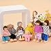 Wooden Poseable Happy Doll Family of 7 People for Dollhouse (Happy Doll Familly)