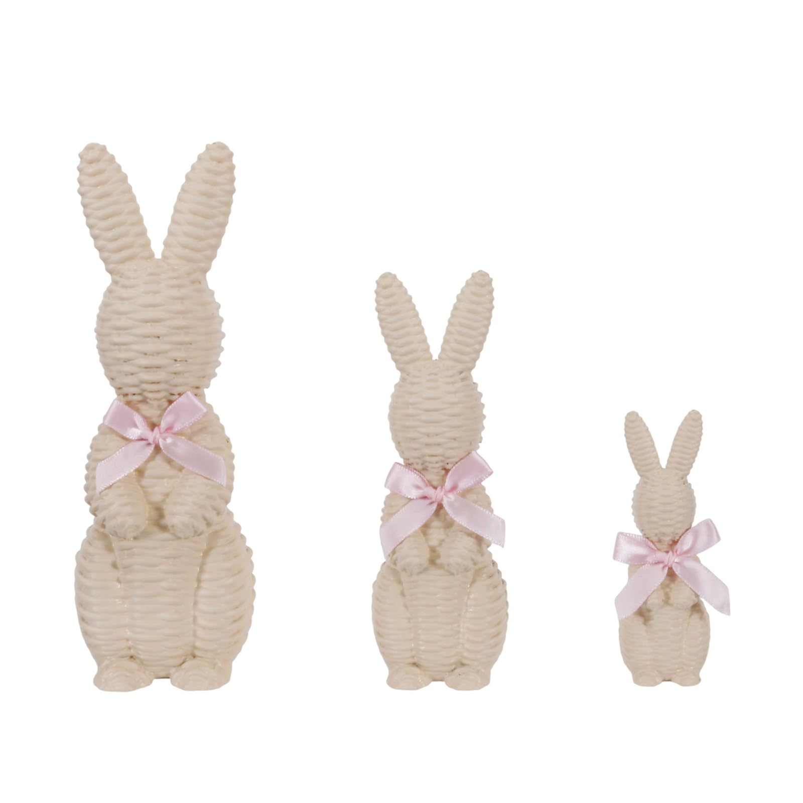 Osniyaw Multicolor Rabbit Statues Resin Rattan Effect Figurine Easter Decoration Spring Home Decoration For Table Decoration Figure Statue