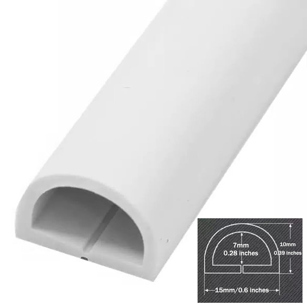 Cubrecables para Suelo De Hogar Y Oficina，Protector De Cables Autoadhesivo De PVC Blando，Fácil De Desenrollar/Canal Interior: 7 Mm / 0,28 Pulgadas(Grigio,10M)