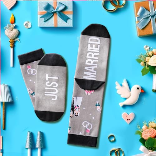 Happypop Bride Gifts, Wedding Gifts For Bride And Groom Just Married, Bachelorette Gifts, Novelty Bride And Groom Socks thumb #6