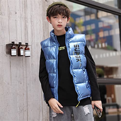 Metallic Color Puffer Vest Jacket for Boys Girls Sleeveless Full Zip Letter Print Outwear Winter 18 Month Winter Coat2