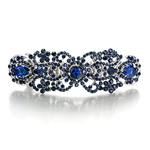 Pasador de pelo mujer cristal austriaco azul para madrina boda