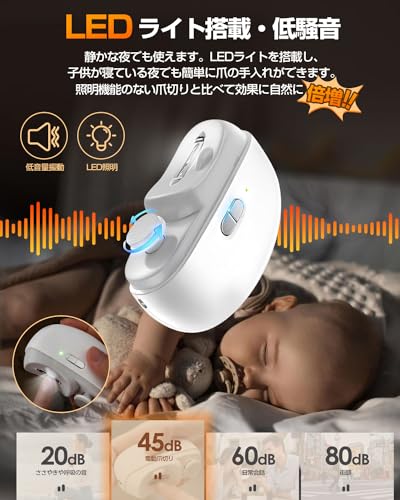 Yinuaseus 電動爪切り 2in1 Type-C充電式