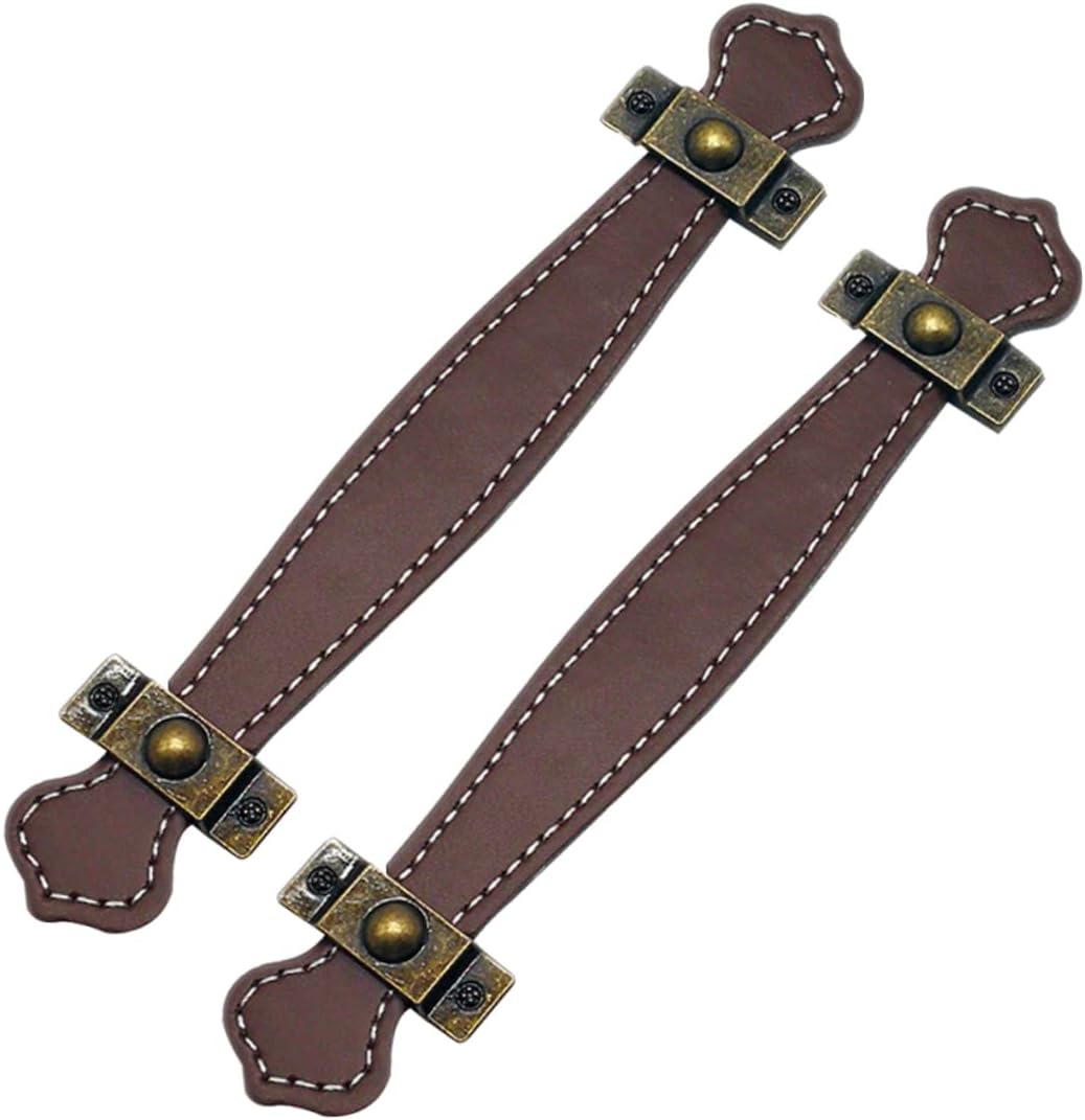 Uonlytech 2pcs Trunk Handles Black Wood Chest Handles Vintage Trunk