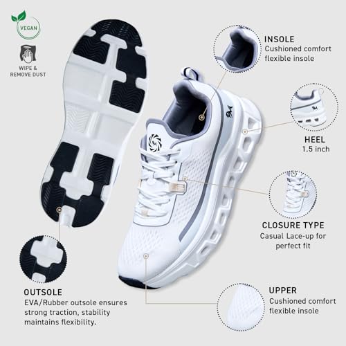 Image of Neeman's Hexa Glide Sneakers for Men | Sporty Lace-Up Shoes with Adaptive Mesh Upper, CloudSurge Foam Insole, Kinetic Cushioning Pods, Lightweight EVA Sole