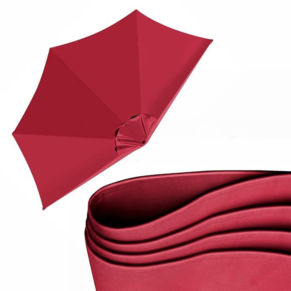 Telo di Ricambio per Ombrellone da Giardino 270cm 300cm Copertura di Ricambio Semicircolare per Cortile, Balcone, Giardino, Appartamenti (Solo Tettuccio)(Burgundy,9ft/270cm)